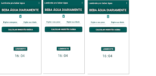 Android application Lembre para beber águra screenshort