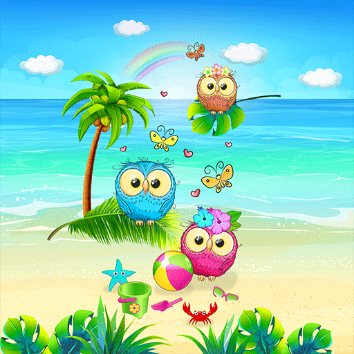 Summer Owl Couple - Wallpaper logo