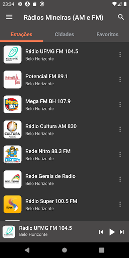 Android application Rádios Mineiras (AM e FM) screenshort