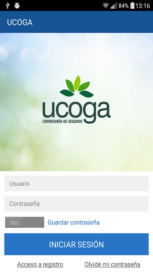 Android application Ucoga screenshot