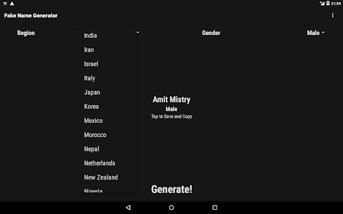 Fake Name Generator – 53 Countries – Male & Female 10