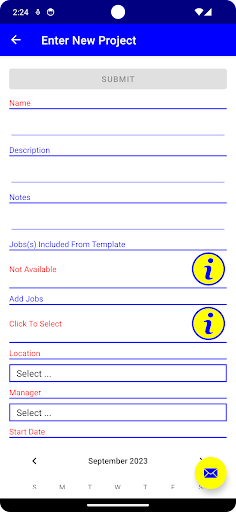 MyIntelliTask: Manage Projects Screen 2