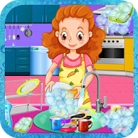 Girls House Dish Washing Kitch