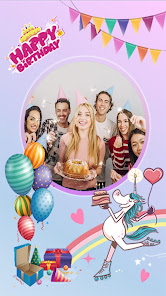 Captura de Pantalla 5 marcos de unicornio cumpleaños android