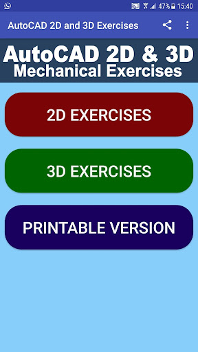 Android application AutoCAD 2D & 3D Exercises screenshort