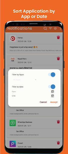 Notify Notification history