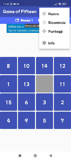 Game of Fifteen Screen 3