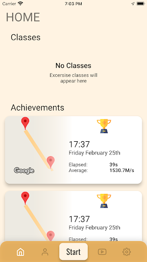 Android application WalkACise screenshort