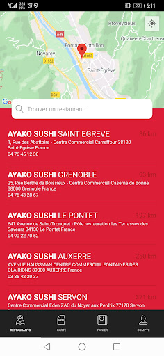 Android application Ayako Sushi screenshort