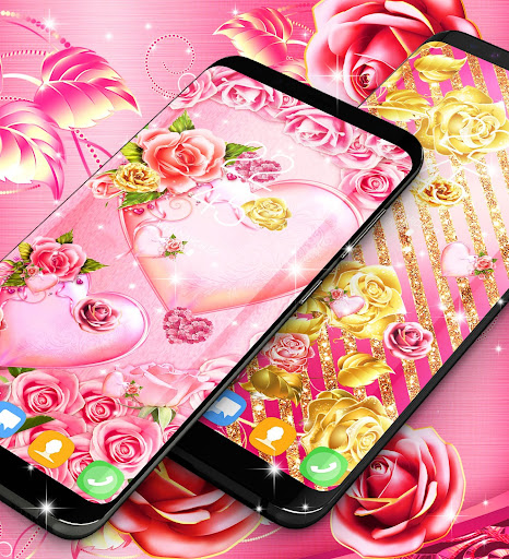 Pink rose gold live wallpaper Screen 2