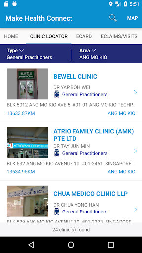 MHC Clinic Network Locator Screen 3