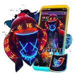 Cover Image of Télécharger Neon Mask Man Launcher Theme  APK