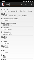 screenshot of French - English offline dict.