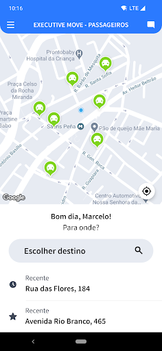 Android application Executive Move - Passageiros screenshort