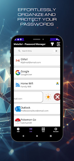 MetaSol Password Manager Screen 3