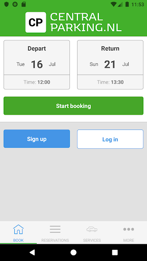 Android application CentralParking screenshort