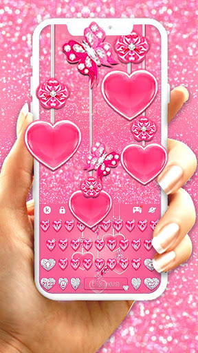 Android application Pink Hearts Keyboard Theme screenshort