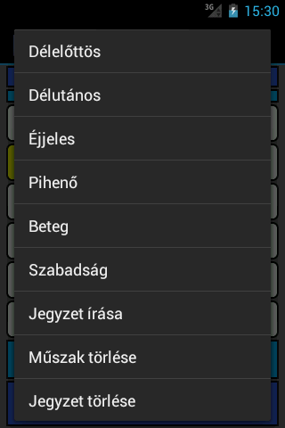 Műszaknaptár Screen 3