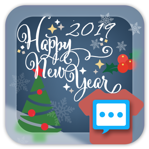 Happy New year snow logo