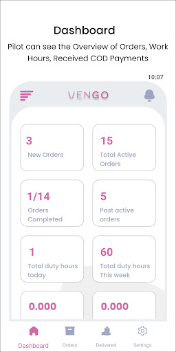 Android application Vengo Pilot screenshort