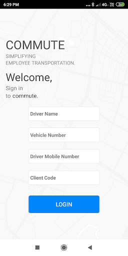 Commute Driver App Screen 2