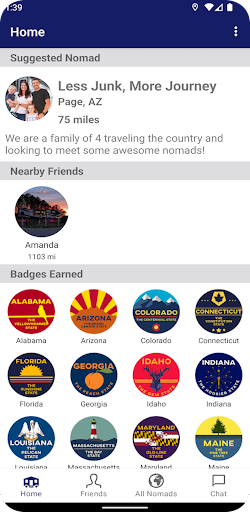 Android application Nomad Near Me screenshort