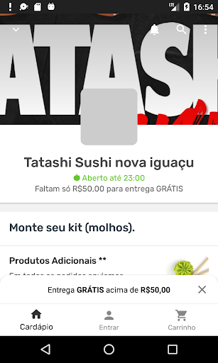 Android application Tatashi sushi Nova Iguaçu screenshort