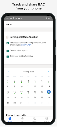 Android application Backed: Alcohol Monitoring screenshort