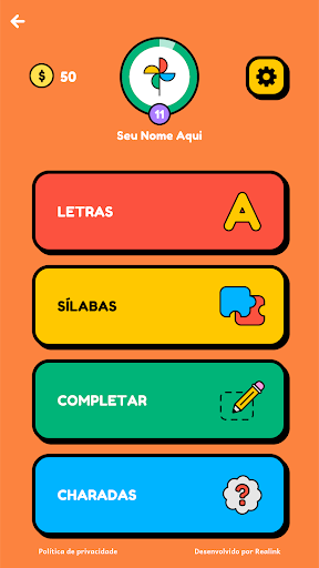 Android application Letras e Sons da Natureza screenshort