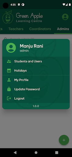 Greenworld Student Managment Screen 3