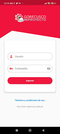 Android application MiPROYECTO screenshort