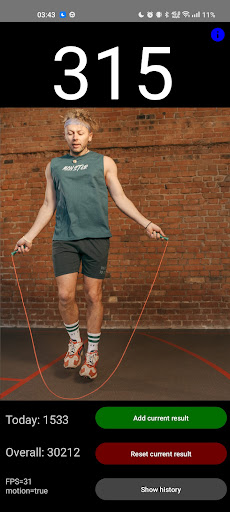 Android application Jump Rope Counting Camera screenshort