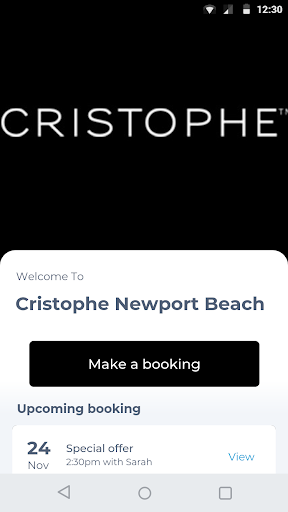 Android application Cristophe Newport Beach screenshort