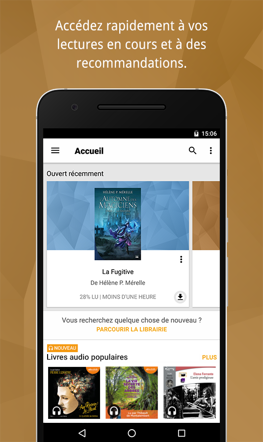 Android application Kobo by Fnac - eBooks et Livres audio screenshort