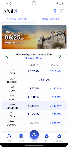 Android application Aberdeen Mosque (AMIC) screenshort