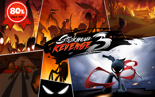 الانتقام Stickman 3: لقطة شاشة Ninja RPG