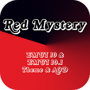 Red Mystery Dark EMUI 10 and 10.1 Theme and AOD