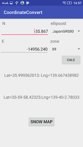 Coordinate Convert Screen 2