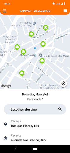 Android application Pampam - Passageiros screenshort