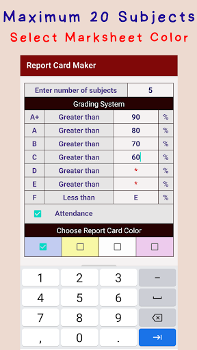 Report Card Maker Screen 3