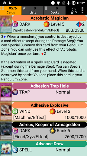 Database for Yugioh Cards Screen 2