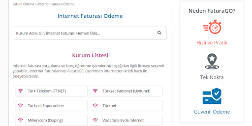 İnternet Faturası Ödeme Screen 3