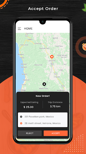 Android application Foodie - Driver App screenshort