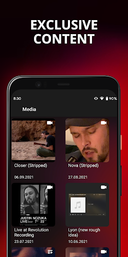 Justin Nozuka App Screen 2
