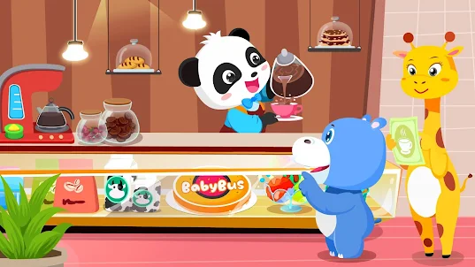 Verão do Bebê Panda: cafeteria