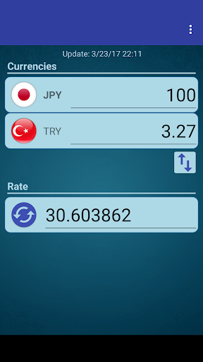 Android application Japan Yen x Turkish Lira screenshort