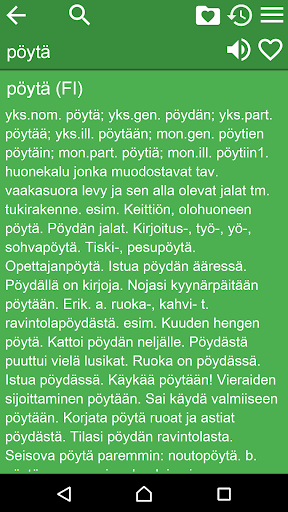 Finnish Explanatory Dictionary Screen 2