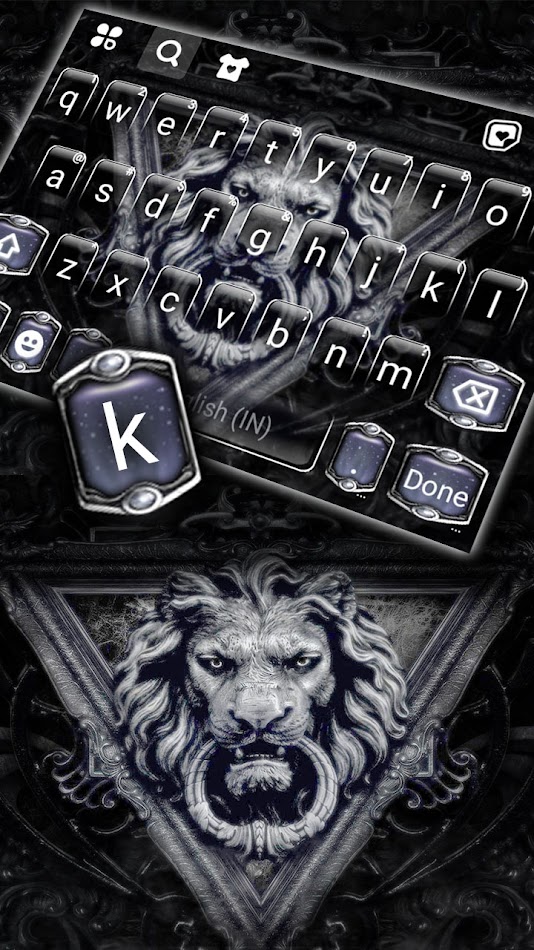 #2. Stone Lion Knocker Keyboard Ba (Android) De: Fancy keyboard Themes Studio