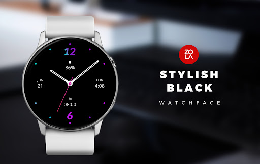 Android application Black Style Watch Face screenshort