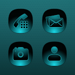 Cover Image of Tải xuống Midnight Glossy Teal Icons  APK